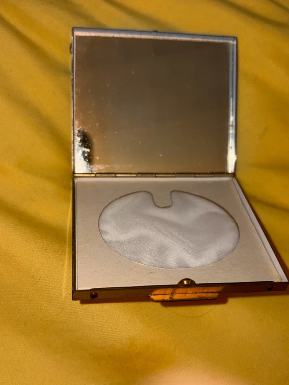 Saks Fifth Avenue Gold-Tone Paisley Compact with Red and Orange Enamel